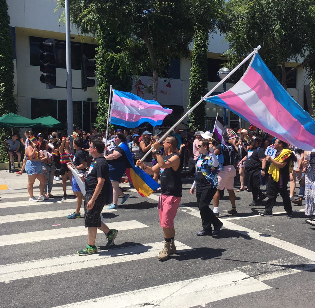 trans marchers la pride parade